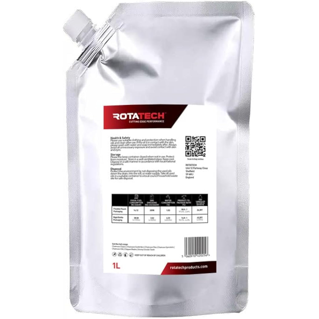 Rotatech Chainsaw Bar & Chain Oil | 1L Eco-Friendly Refill Pouch