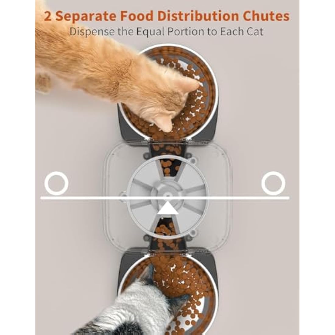 HoneyGuaridan Automatic Cat Feeder for 2 Cats | 3.5L Dual Bowl Dispenser