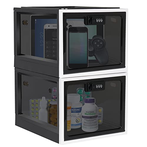 Lalifebuss Medicine Lock Box – Large Stackable Food Safe Storage Container