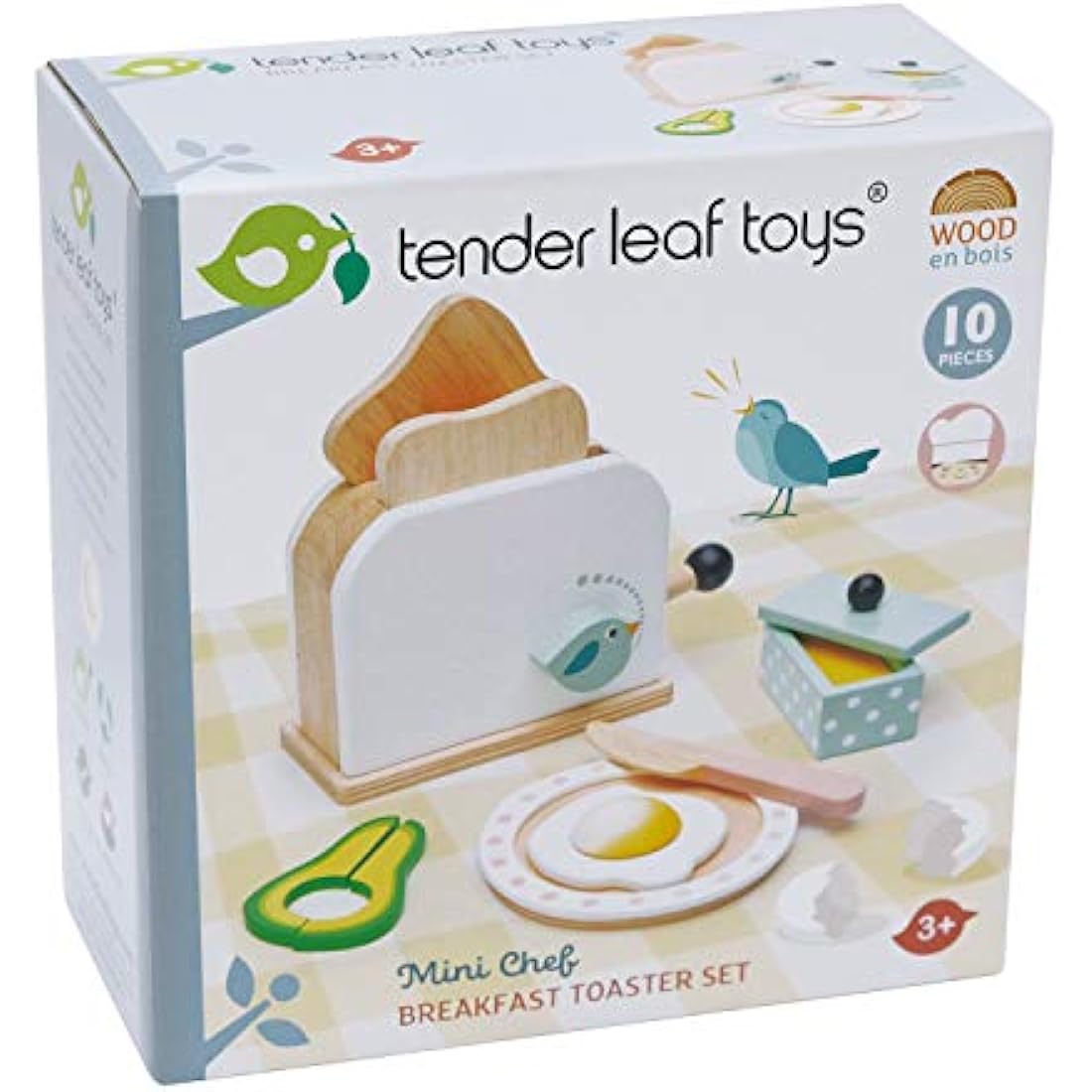 Tenderleaf Toys Wooden Toaster Set | Sustainable Pretend Play Kitchen