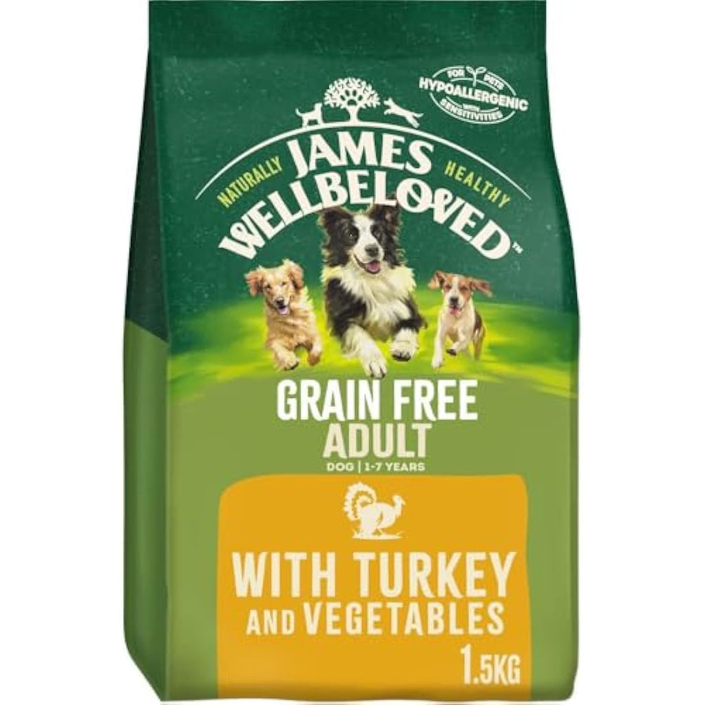 James Wellbeloved Grain Free Adult Dry Dog Food – Turkey & Veg 1.5kg
