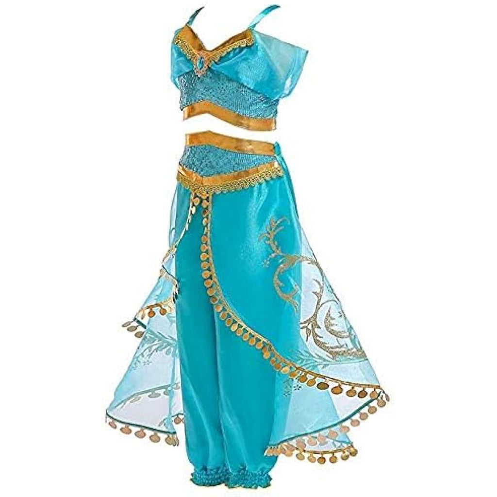 Jasmine Princess Costume – Girls 2-Piece Sequin Aladdin Set