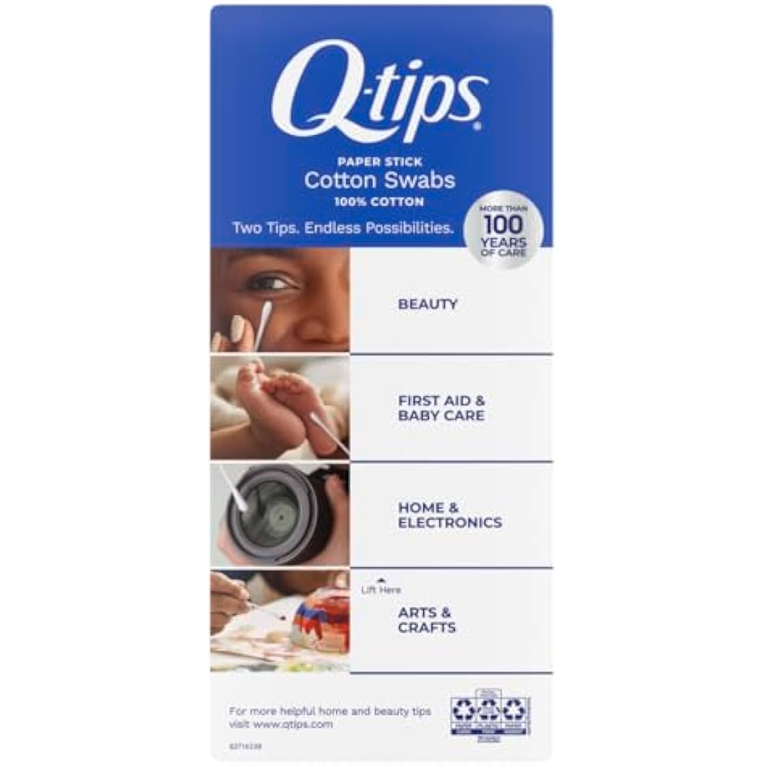 Q-Tips Cotton Swabs – 100% Pure Cotton Buds for Beauty & Hygiene, 625 Ct