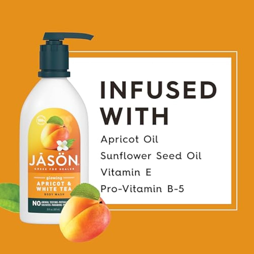 Jason Natural Apricot Body Wash – Moisturizing Vitamin E Cleanser 887ml