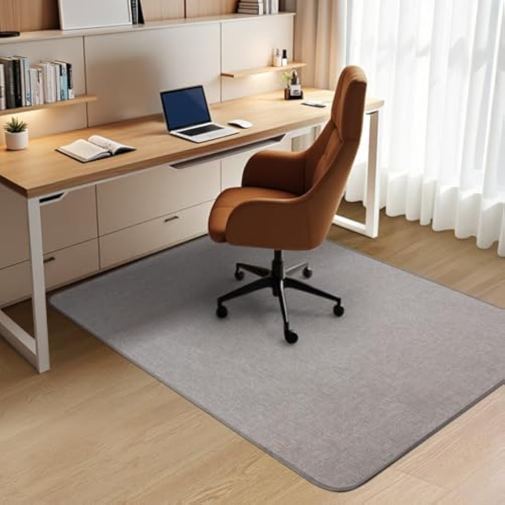Kuyal Tri-Fold Office Chair Mat for Hardwood Floor, 36" x 48" – Light Gray