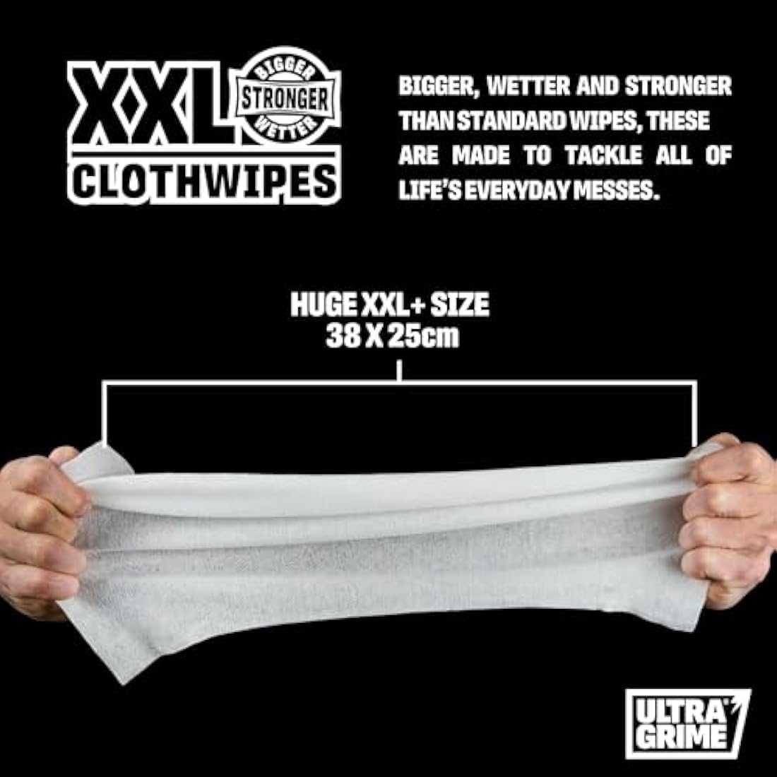 UltraGrime XXL Biodegradable Multi-Purpose Wipes | Pomelo Scent – 80pk