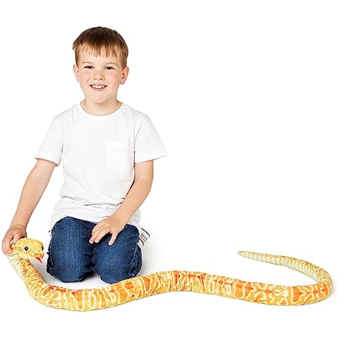 Zappi Co Yellow Corn Snake Plush Toy – 180cm Realistic Stuffed Animal