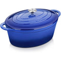 Velaze Enameled Cast Iron Dutch Oven – 7.5L Oval Casserole Dish, Blue