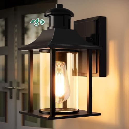 Lamomo Motion Sensor Outdoor Wall Light | Dusk to Dawn Security Lantern