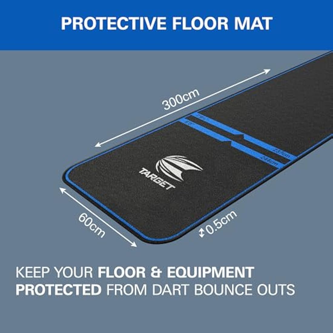 Target Darts World Champions Dart Mat – Non-Slip Oche with Throw Lines