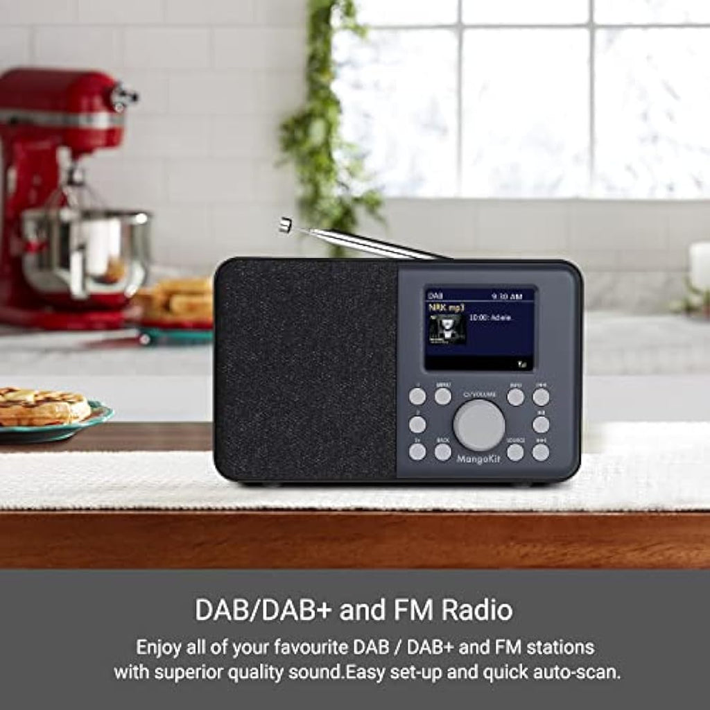 MangoKit MD3 Portable DAB/DAB+ Digital Radio with Bluetooth – Dark Grey