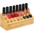 Jolof Store Bamboo Lipstick Organiser - 24 Slot Makeup Storage Rack