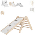 MAMOI Wooden Indoor Climbing Triangle with Slide for Kids and Toddlers