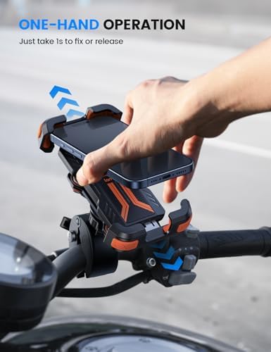 Lamicall Anti-Shock Motorcycle Phone Mount – Universal Bike Holder, Orange