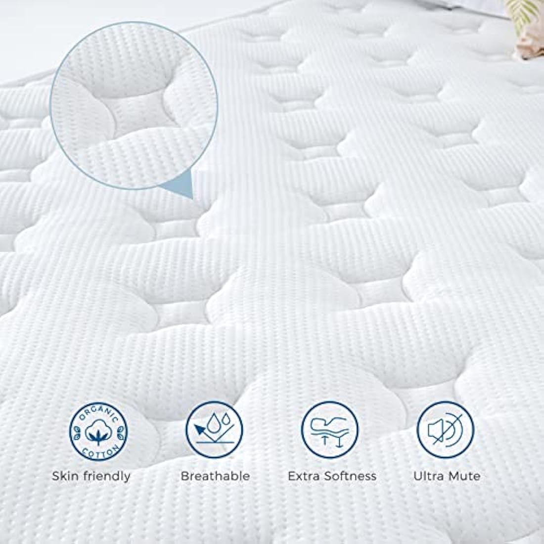Inofia Single Mattress | 9 Inch Memory Foam Pocket Sprung Hybrid