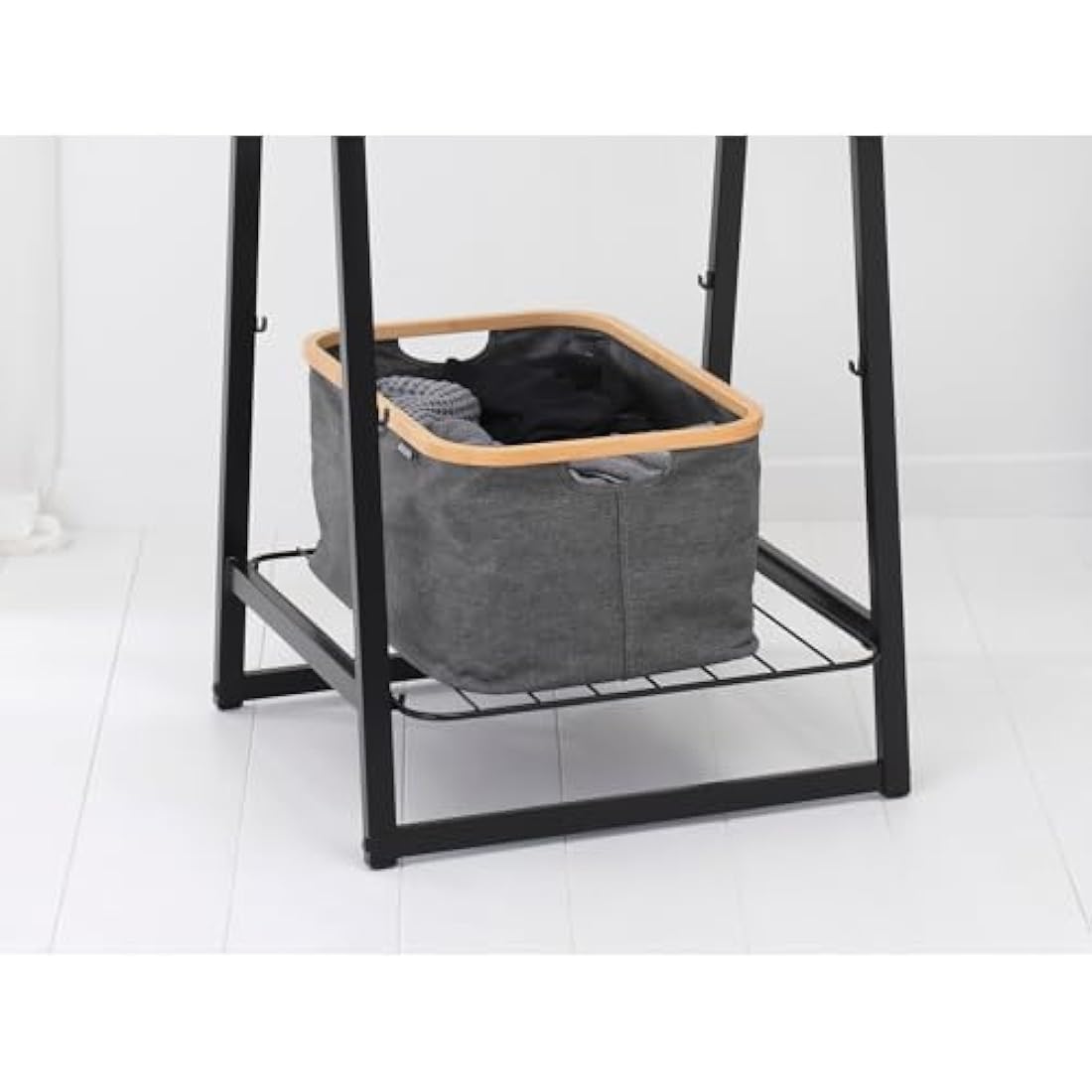 Brabantia Foldable Laundry Basket – 40L Water Resistant Hamper, Pepper Black