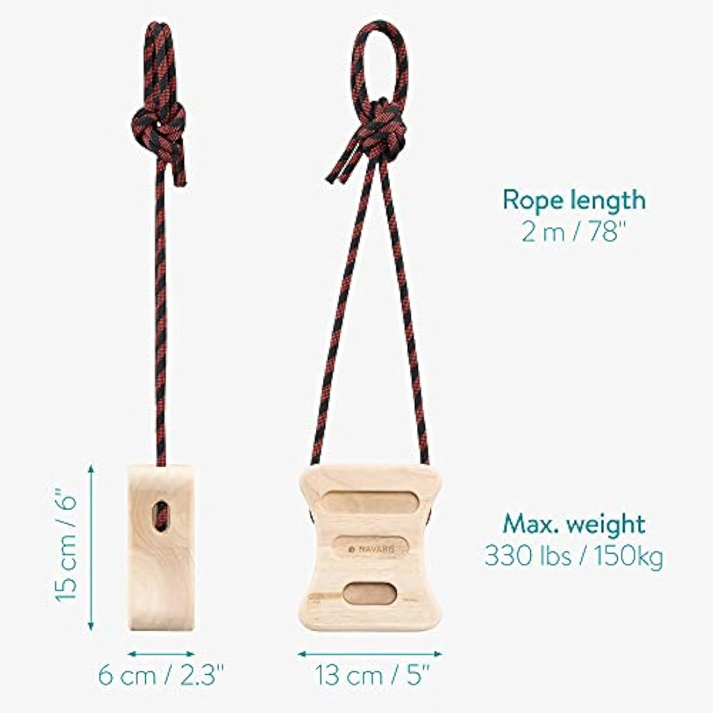 Navaris Wooden Rock Climbing Hangboard Blocks – Portable Fingerboard Set