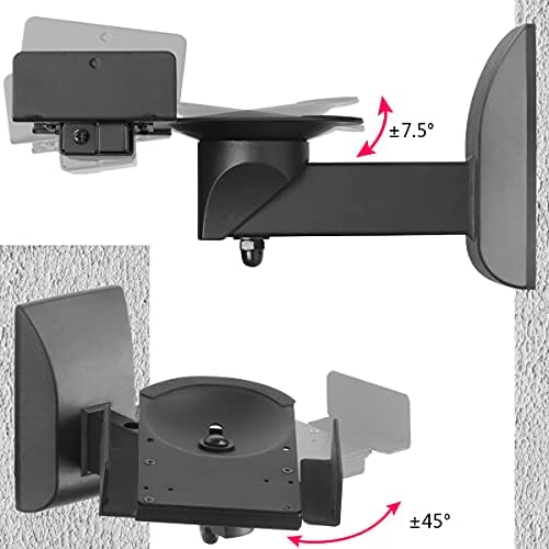 Suptek Dual Speaker Wall Mounts | Tilt & Swivel Brackets for 25kg
