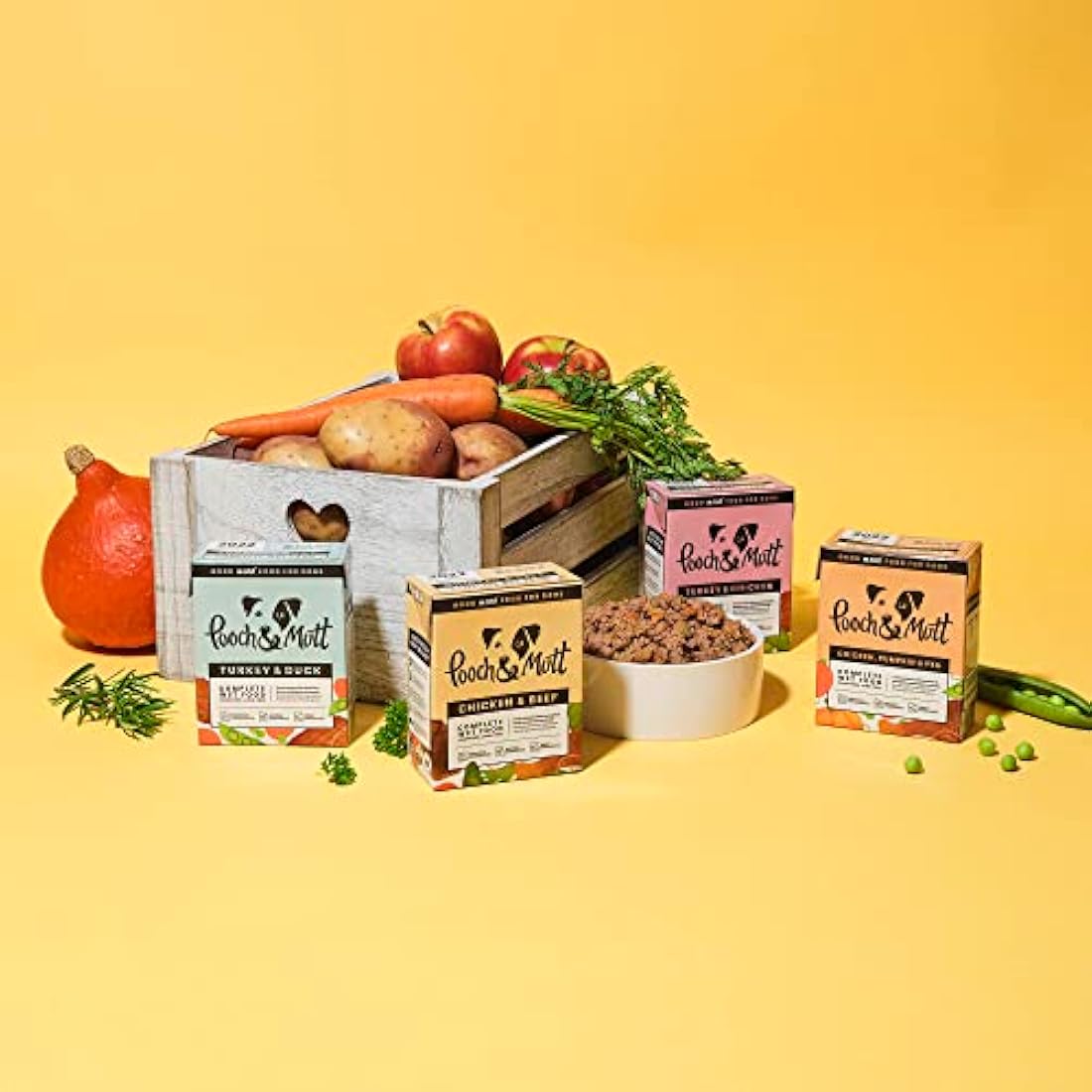 Pooch & Mutt Grain-Free Wet Dog Food Variety Pack - 12 x 375g Cartons