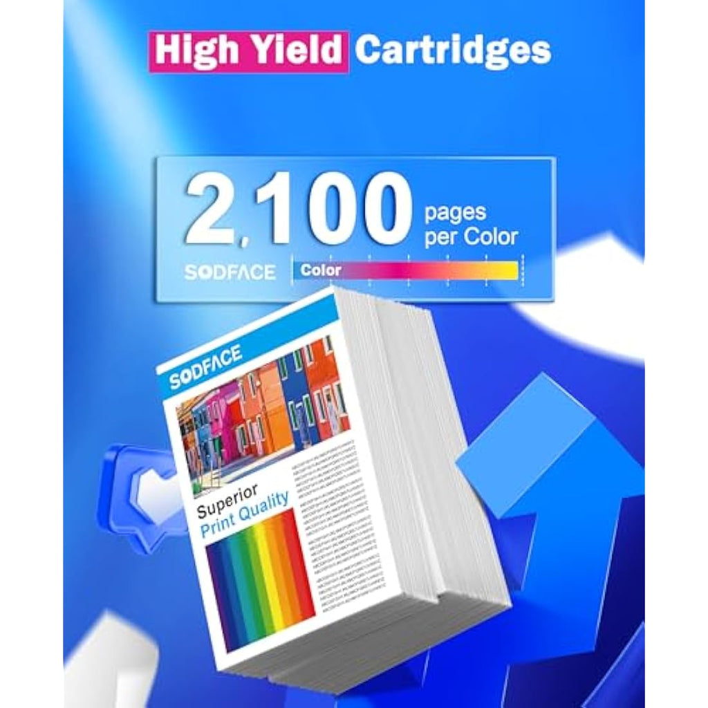 SODFACE 415A Toner Cartridge 4-Pack for HP Color LaserJet Pro M479fdw