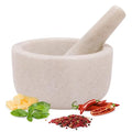 Jolof Store White Marble Mortar and Pestle Set – 18cm Stone Spice Grinder