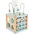Bieco Wooden Motor Skills Activity Cube – Scandi-Chic Baby Toy from 1 Year