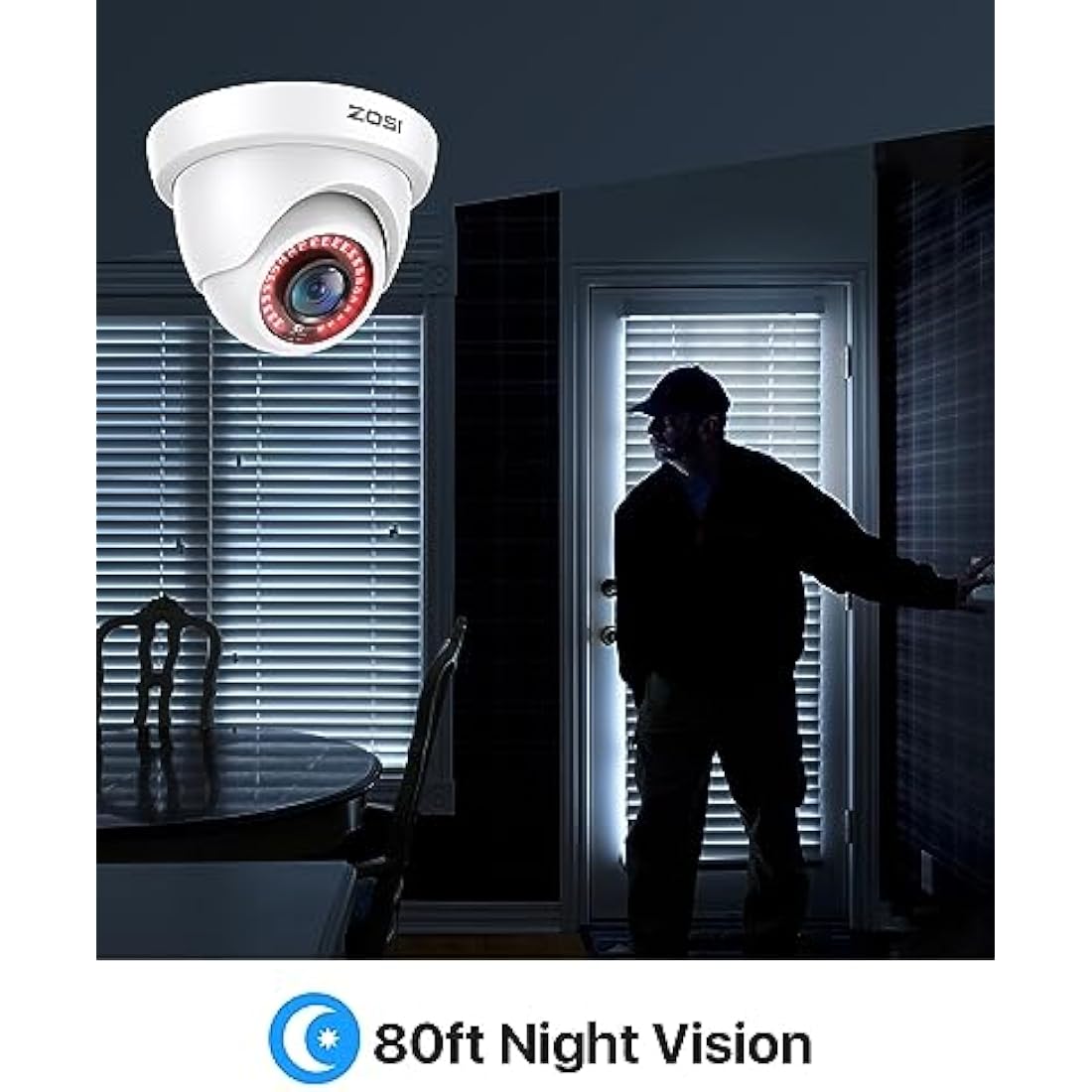 ZOSI 1080P HD-TVI Dome Security Camera – 2 Pack Weatherproof Night Vision