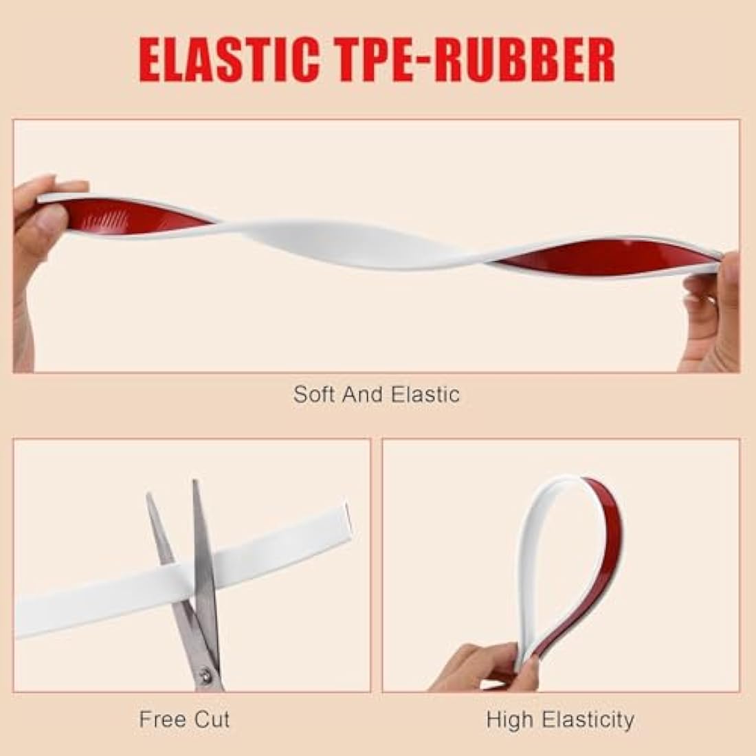 Flintronic 5m x 18mm U-Shape TPE Edge Banding | Self-Adhesive Furniture Trim
