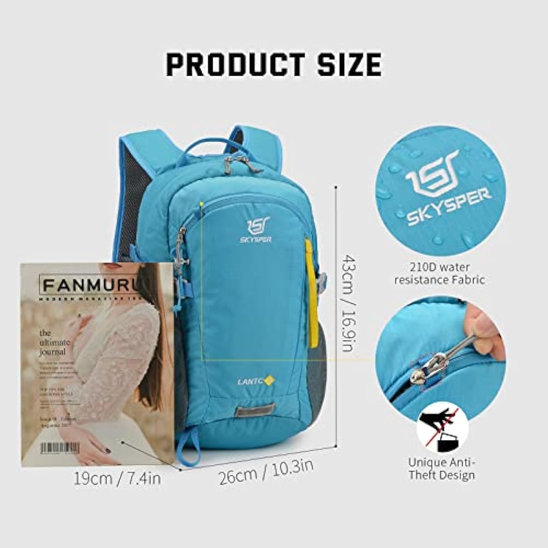 SKYSPER 20L Hiking Backpack | Lightweight Travel Daypack - Blue
