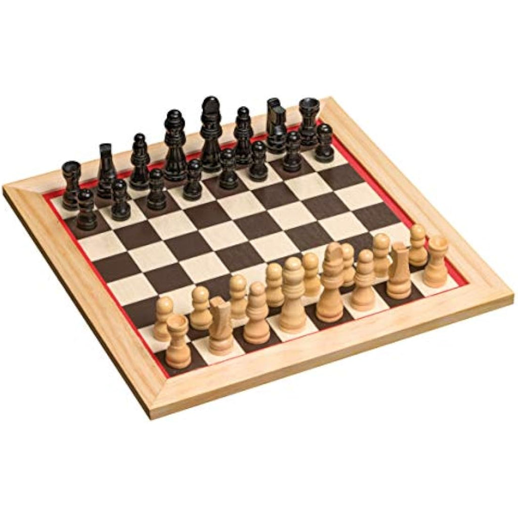 Philos 8-in-1 Wooden Game Compendium – 23cm Pine Chess & Classic Set