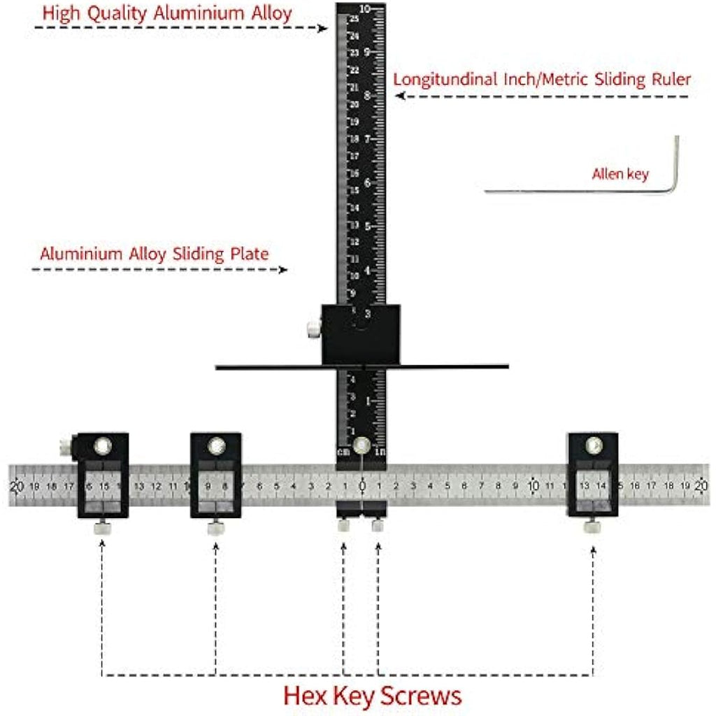 Cabinet Hardware Jig – Aluminum Woodworking Drill Guide Tool