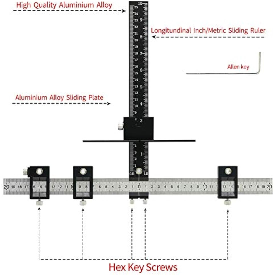 Cabinet Hardware Jig – Aluminum Woodworking Drill Guide Tool