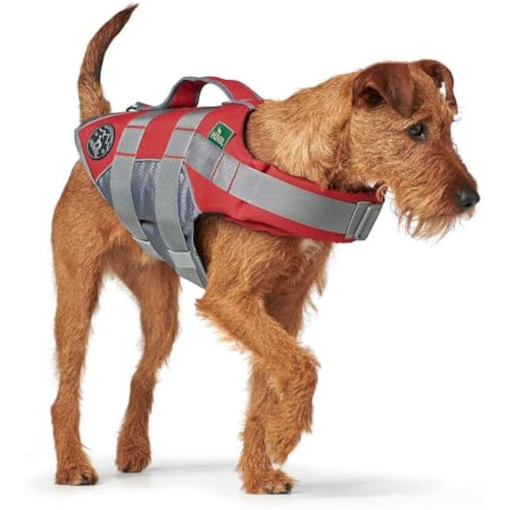 HUNTER Dog Swimming Vest – Red Adjustable Safety Lifejacket, Small