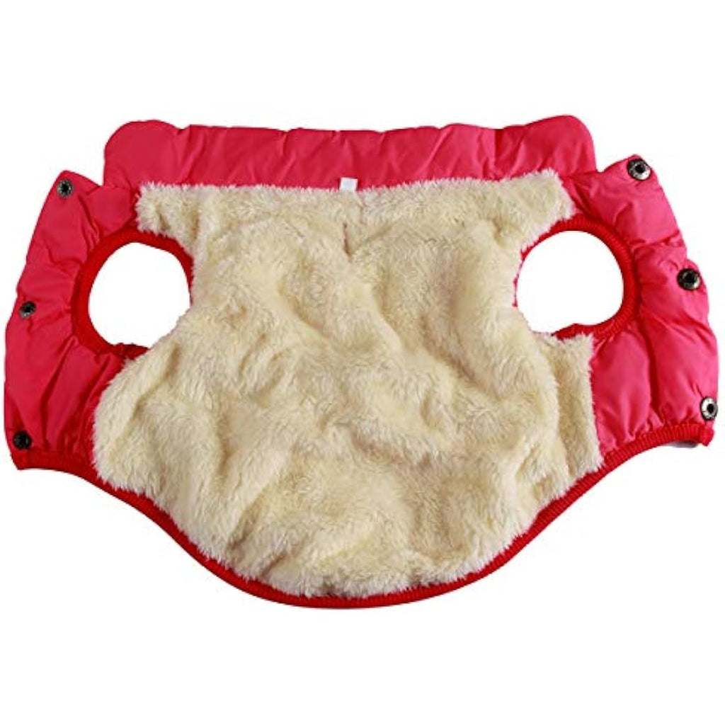 JoyDaog Fleece Lined Dog Jacket – Warm Windproof Winter Puppy Vest, Pink