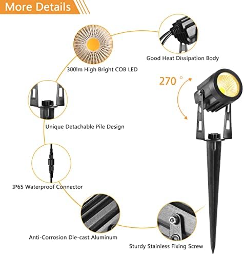 ECOWHO LED Garden Spotlights | 21m IP65 Waterproof Low Voltage Spike Lights