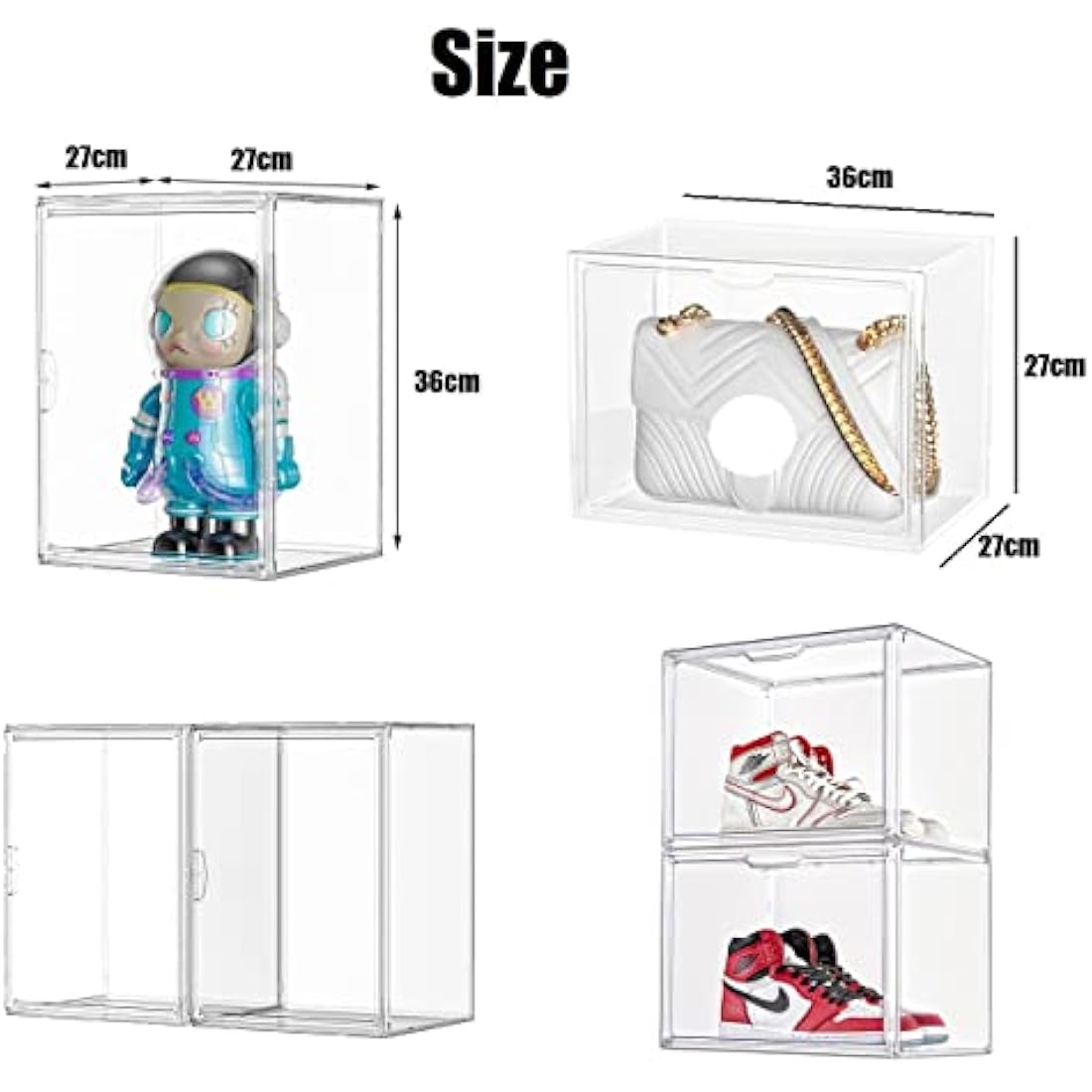 Siyecioa Acrylic Display Case – Stackable Clear Box for Collectibles