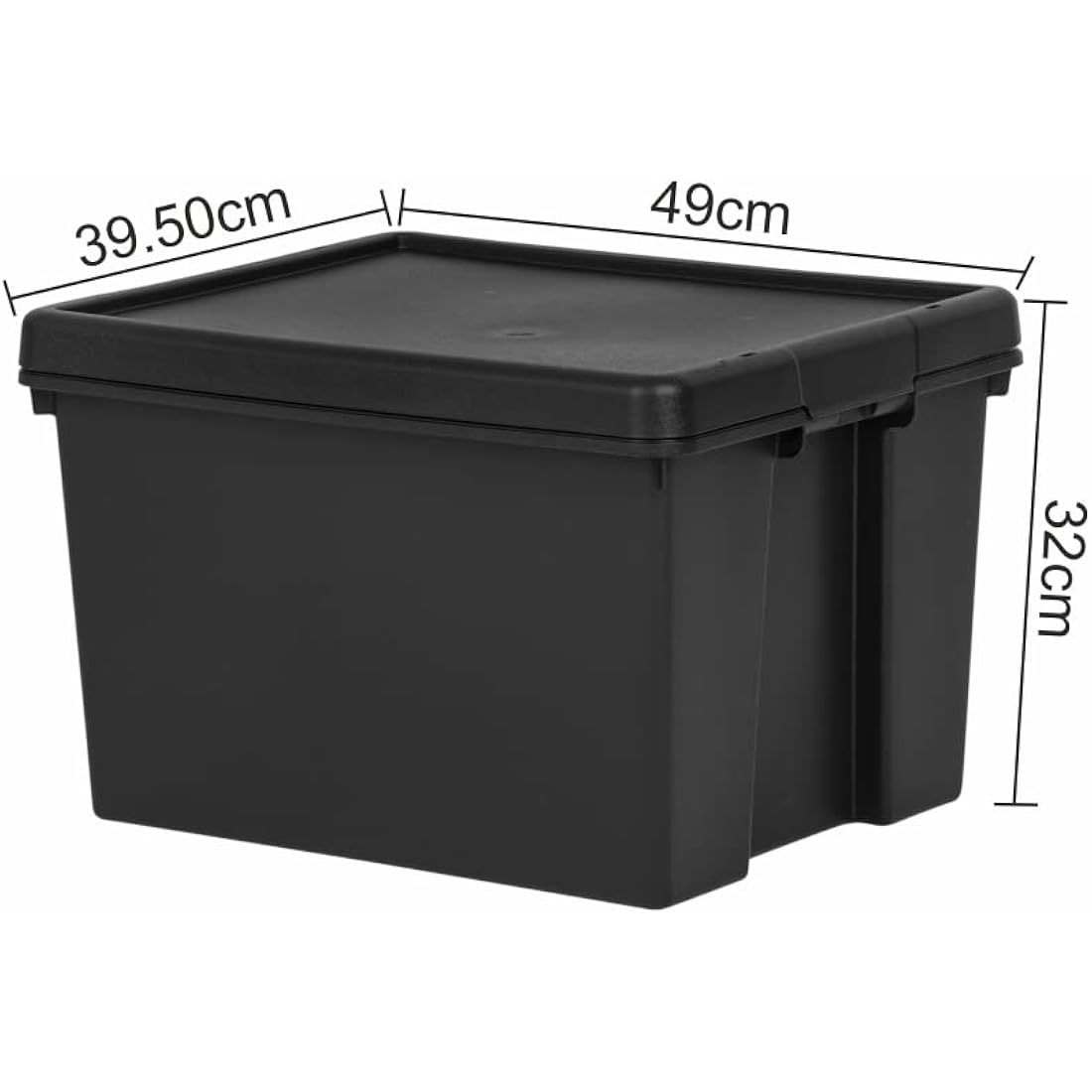 Tenlite 45L Heavy Duty Recycled Plastic Storage Boxes with Lids | Set of 2