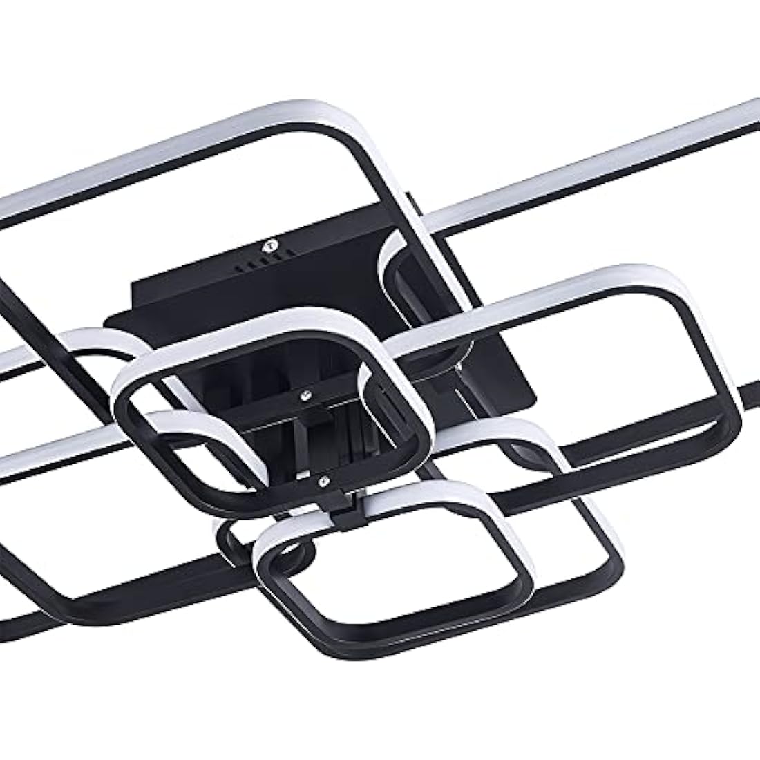 XEMQENER Modern 8-Square LED Ceiling Light | 152W Black Acrylic Chandelier