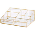 Jolof Store Glass Makeup Organizer – Gold Antique Cosmetic Storage Box