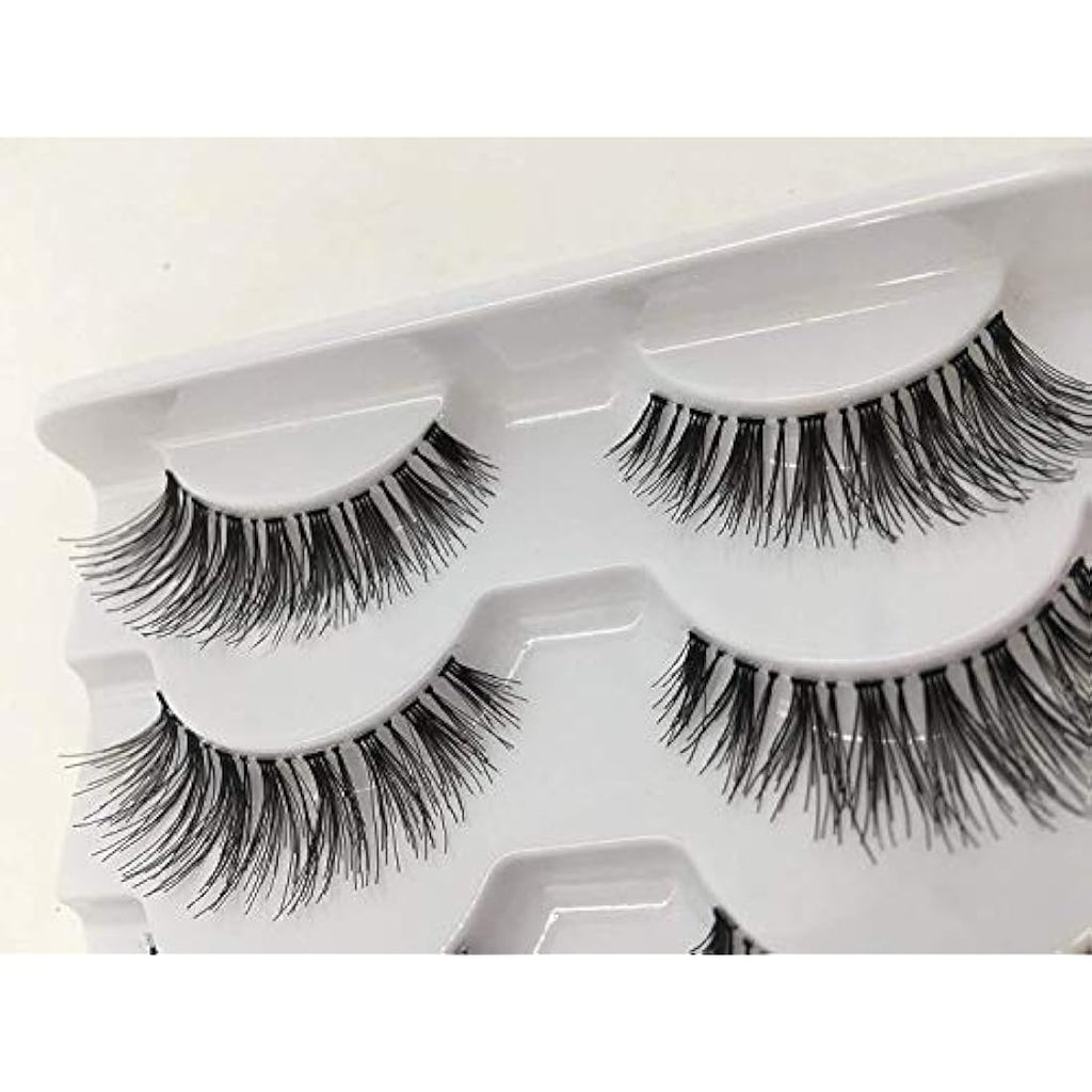 JIMIRE 3D False Eyelashes – Natural Demi-Wispies Cat Eye Lashes, 5 Pairs