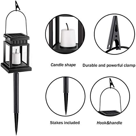 GIGALUMI Solar Hanging Lanterns – 8 Pack Waterproof Outdoor Candle Lights