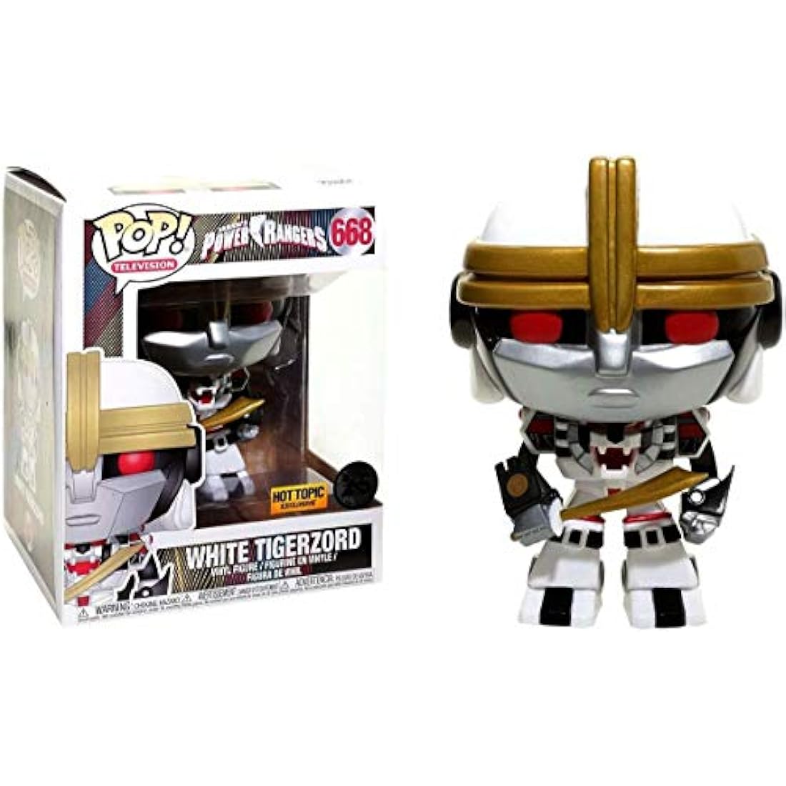 Funko Pop! Power Rangers White Tigerzord #668 Hot Topic Exclusive