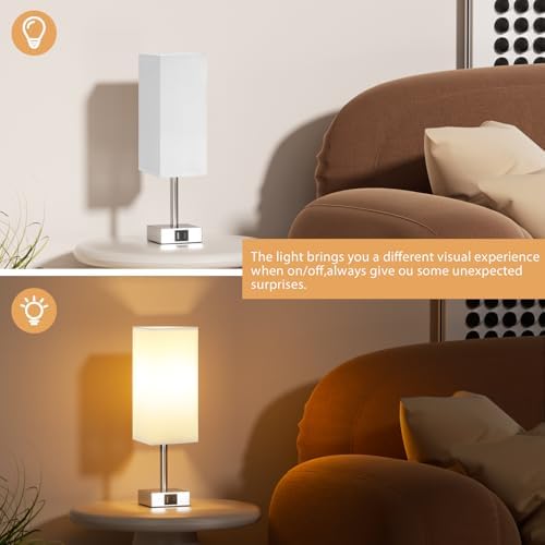 Jolof Store Touch Control Bedside Lamps Set of 2 | 3-Way Dimmable USB C+A