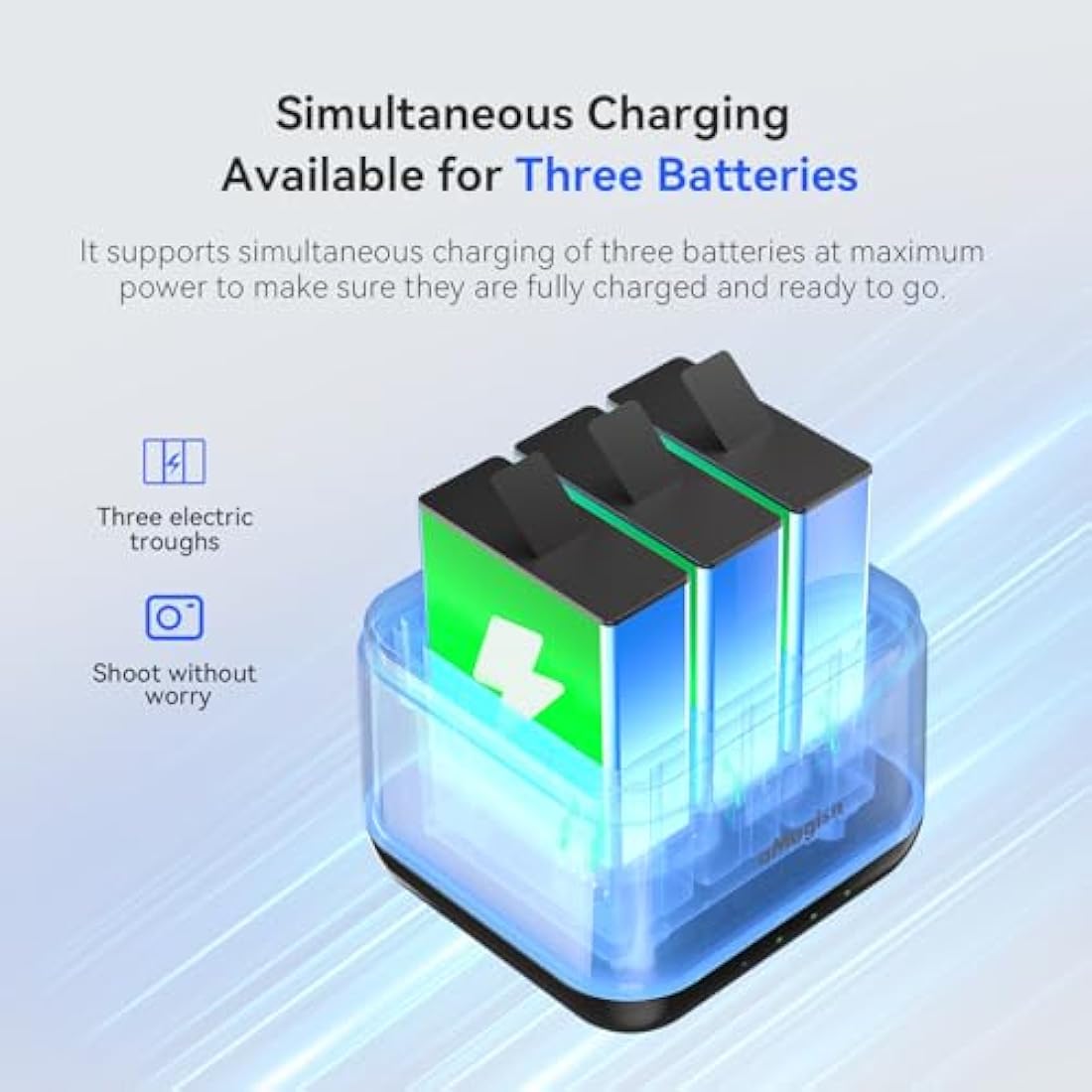 CERFFOOL 3-Channel Battery Charger for GoPro Hero 13 Black with SD Storage