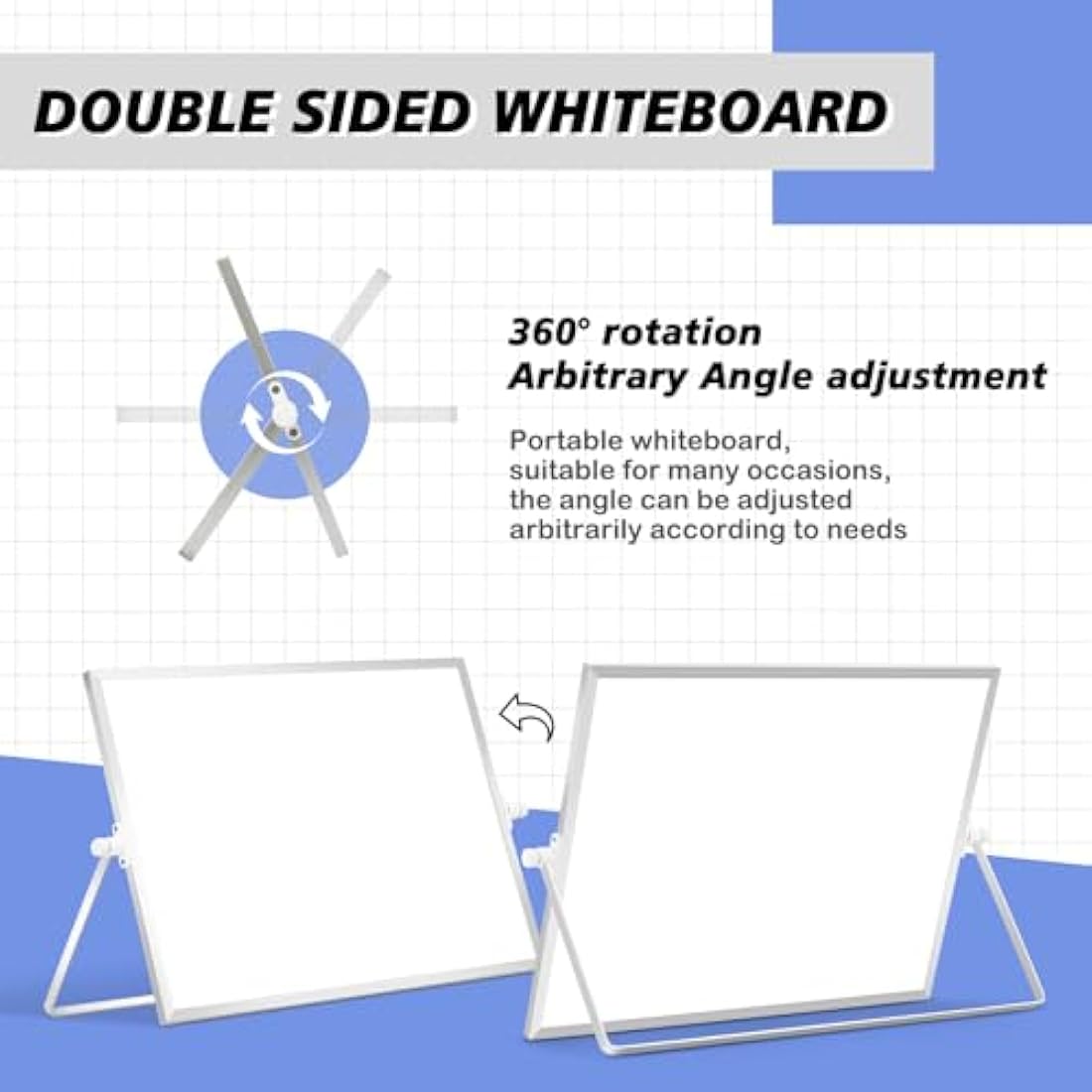 DOLLAR BOSS Magnetic Desktop Whiteboard | 30x40cm Double Sided Dry Erase