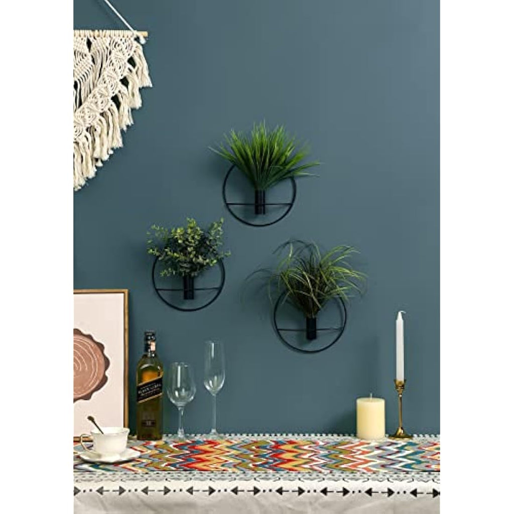 Pretty Jolly Metal Ring Wall Vase Decor – 2 Pack Boho Pampas Grass Art
