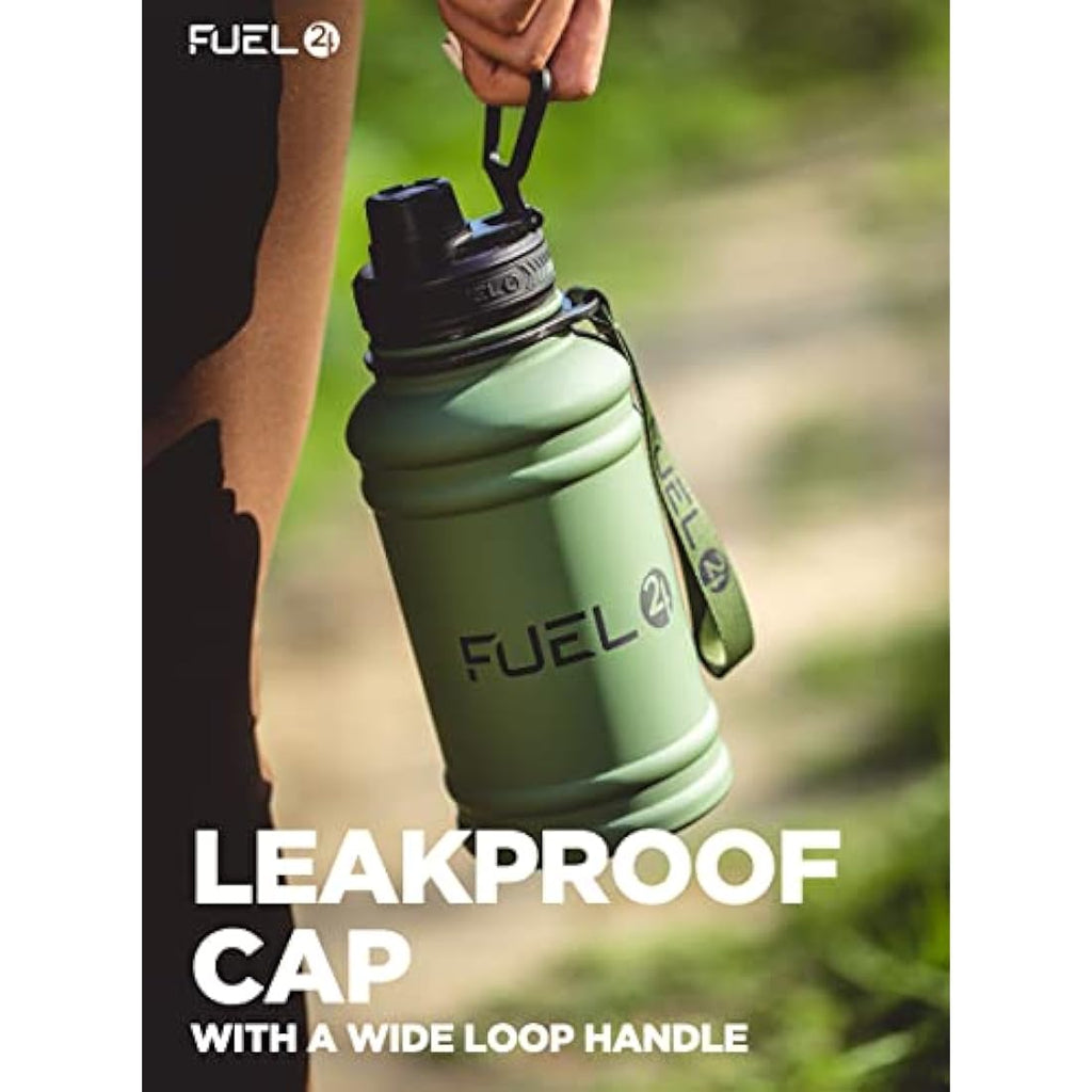Fuel24 Stainless Steel Water Bottle – 1.3L/2.2L Leakproof Gym Jug