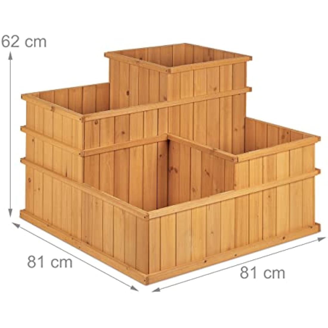 4-Tier Wooden Raised Bed – Tiered Herb Garden Planter