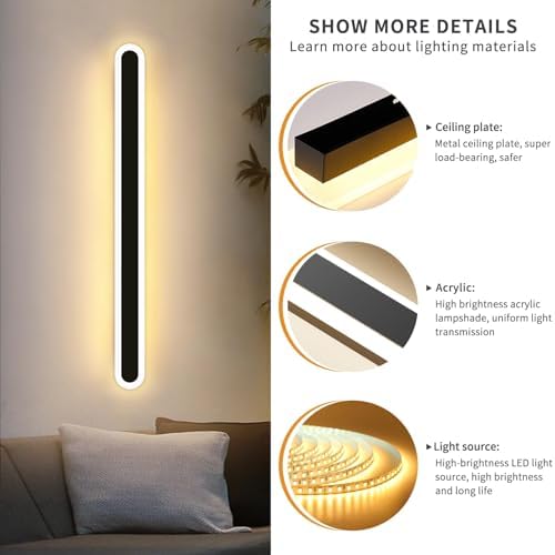 Mikeru 120CM Dimmable LED Modern Wall Light | IP65 Outdoor Long Sconce