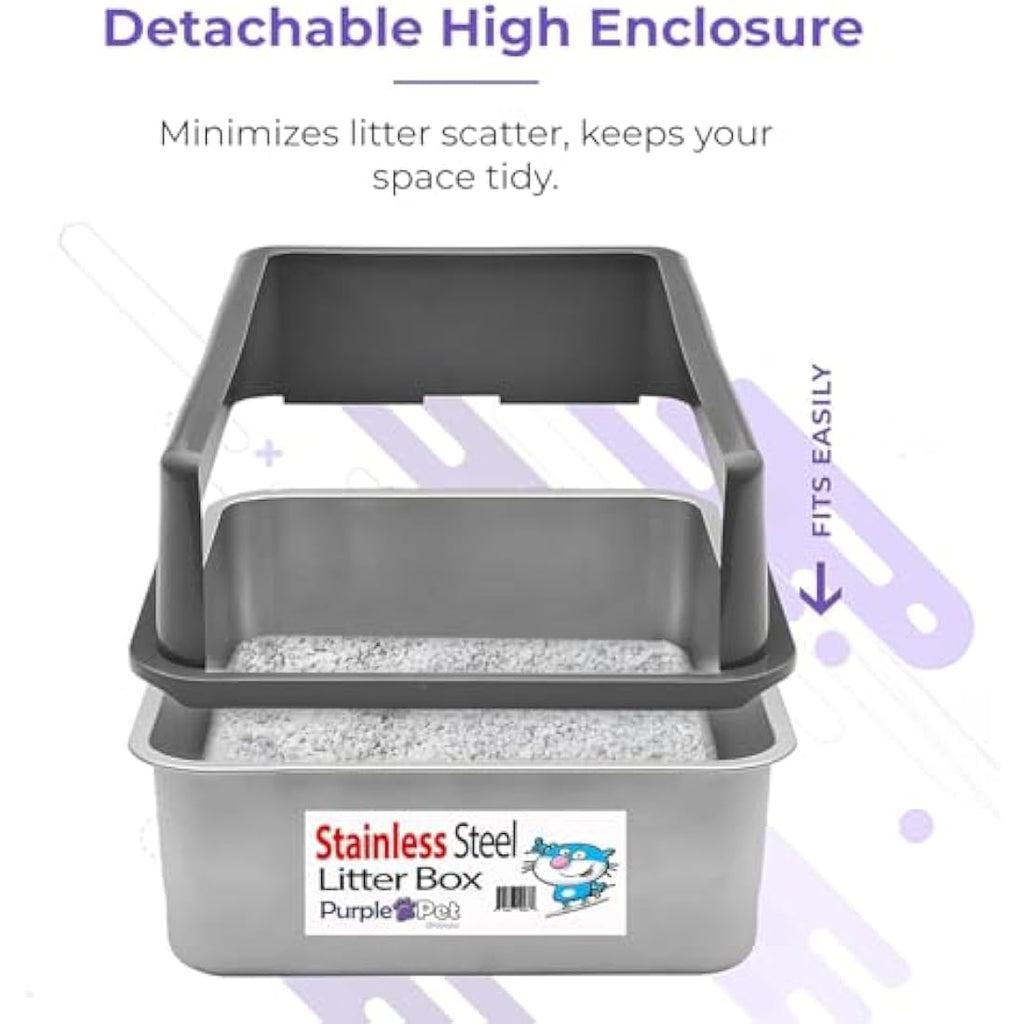 iPrimio Stainless Steel XL Cat Litter Box – High Sided & Odour Resistant